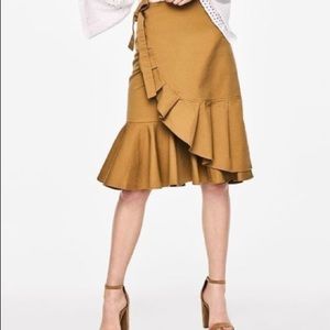 Who What Wear Brown Paper Bag Wrap Skirt